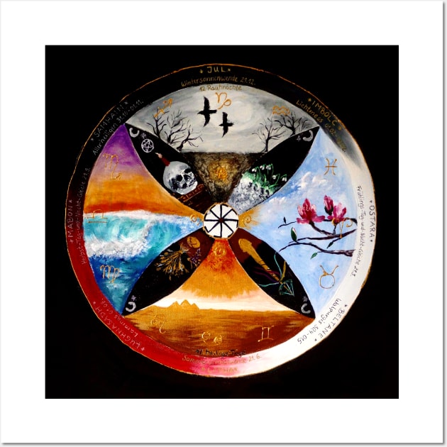 Pagan annual wheel - circle of life Wall Art by monchie